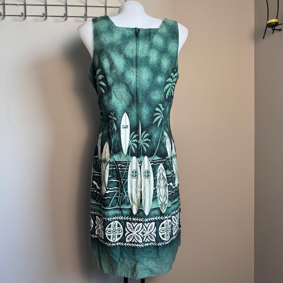 Royal Creations Sleeveless Tropical Vacation Dress Green XL Beach‎ Surfer Resort - Picture 5 of 13